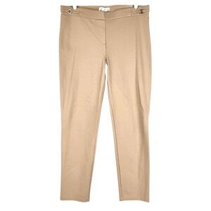 89th+Madison Women's Pull-on Elastic Waistband Stretch Mid Rise Tan Pants Size L